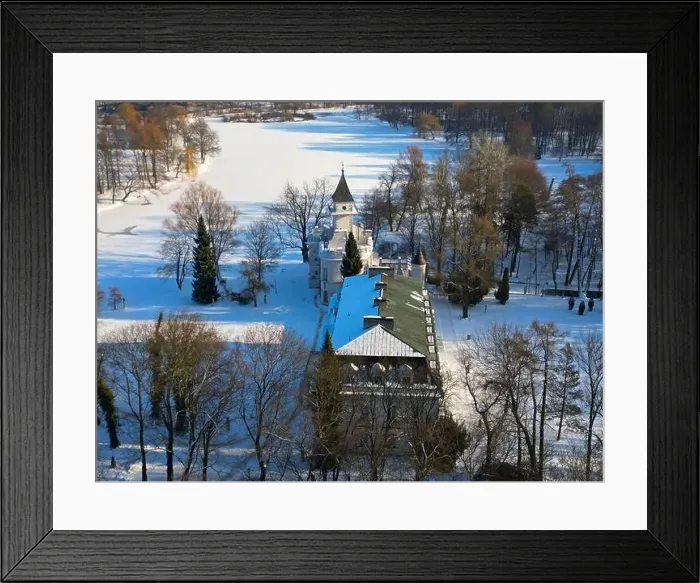 Framed Print : Aerial view of Radziejowice Park in winter Framed Print : Aerial view of Radziejowice Park in winter