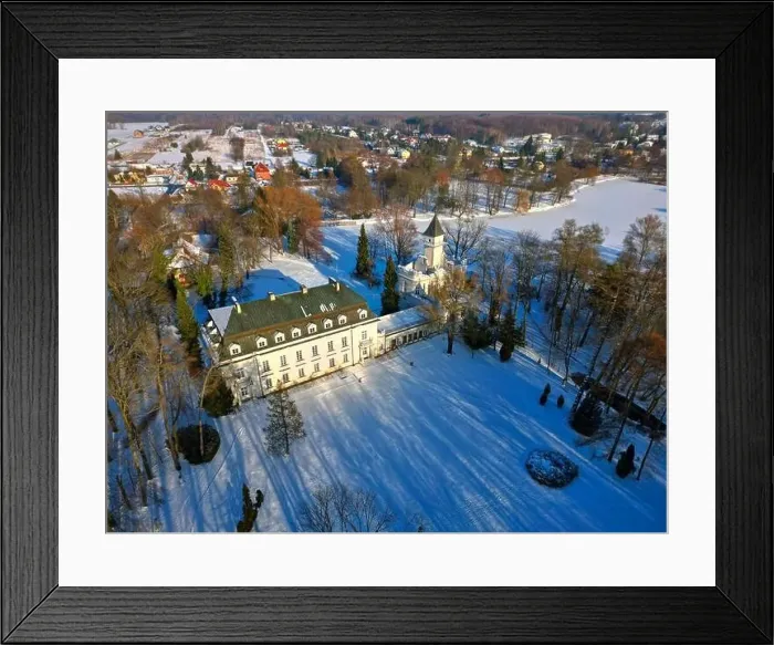 Framed Print : Aerial view of Radziejowice Park in winter Framed Print : Aerial view of Radziejowice Park in winter