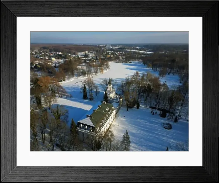Framed Print : Aerial view of Radziejowice Park in winter Framed Print : Aerial view of Radziejowice Park in winter