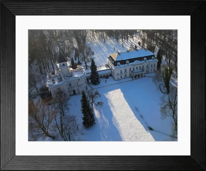 Framed Print : Aerial view of Radziejowice Park in winter Framed Print : Aerial view of Radziejowice Park in winter