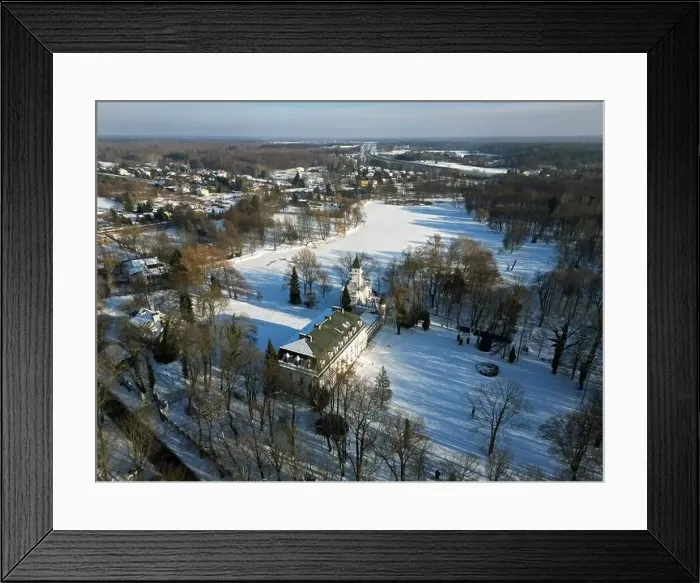 Framed Print : Aerial view of Radziejowice Park in winter Framed Print : Aerial view of Radziejowice Park in winter
