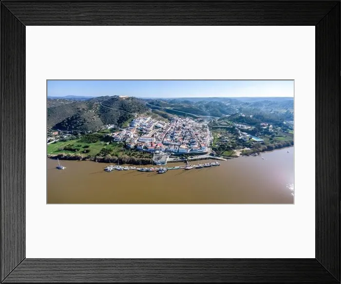 Framed Print : Aerial panoramic view of Sanlucar de Guadiana village in Huelva Framed Print : Aerial panoramic view of Sanlucar de Guadiana village in Huelva