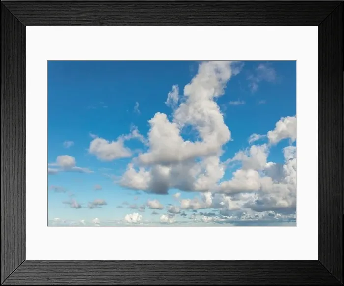 Framed Print : Fluffy white clouds and blue sky. Nature Framed Print : Fluffy white clouds and blue sky. Nature
