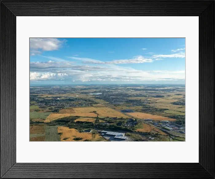 Framed Print : The surroundings of Klaipeda were photographed while flying in a hot air balloon on an early summer morning Framed Print : The surroundings of Klaipeda were photographed while flying in a hot air balloon on an early summer morning