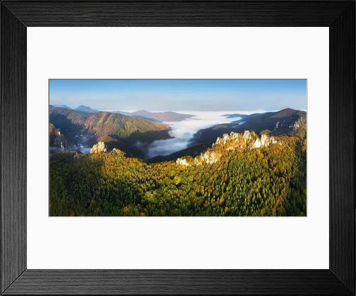 Framed Print : Amazing drone mountain panorama landscape at surise. natural outdoor travel background. Beauty world. Slovakia - Sulov Framed Print : Amazing drone mountain panorama landscape at surise. natural outdoor travel background. Beauty world. Slovakia - Sulov