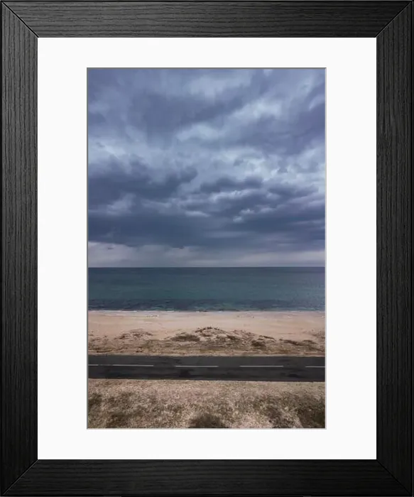 Framed Print : Aerial view to a road near to the sea in complex Dyuni on Bulgarian Black Sea coast Framed Print : Aerial view to a road near to the sea in complex Dyuni on Bulgarian Black Sea coast