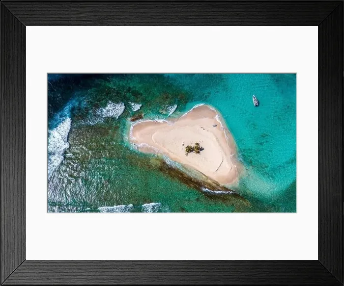Framed Print : High resolution aerial drone photo of Sandy Spit in the British Virgin Islands capturing the many colors of Caribbean Framed Print : High resolution aerial drone photo of Sandy Spit in the British Virgin Islands capturing the many colors of Caribbean
