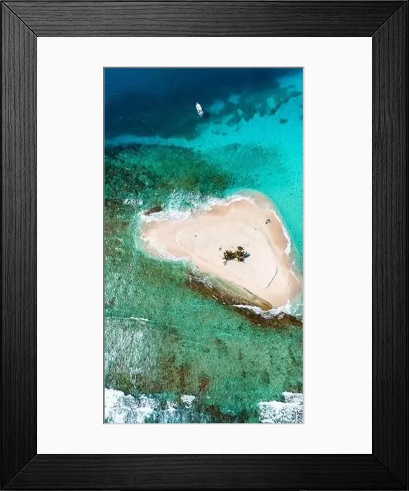 Framed Print : High resolution aerial drone photo of Sandy Spit in the British Virgin Islands capturing the many colors of Caribbean Framed Print : High resolution aerial drone photo of Sandy Spit in the British Virgin Islands capturing the many colors of Caribbean