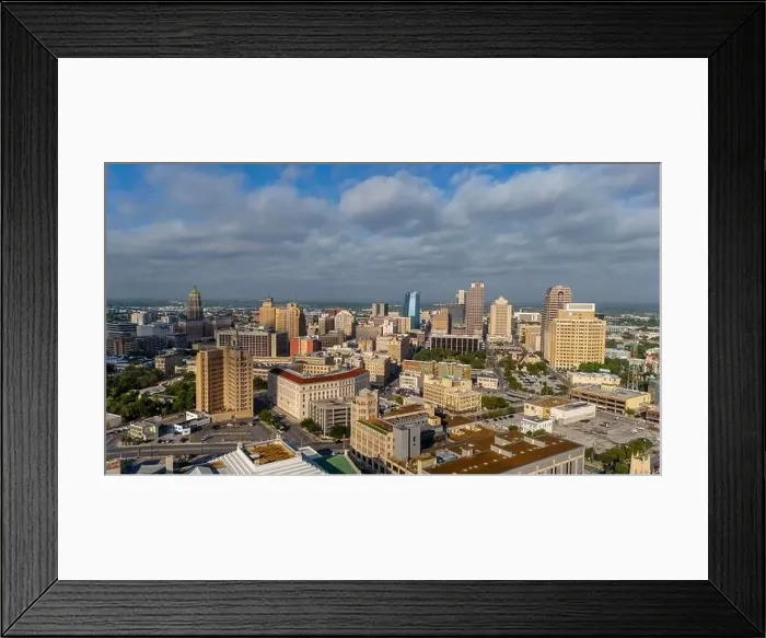 Framed Print : Aerial View Of The City Of San Antonio, Texas