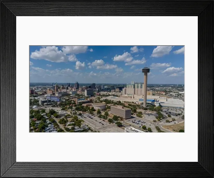 Framed Print : Aerial View Of The City Of San Antonio, Texas