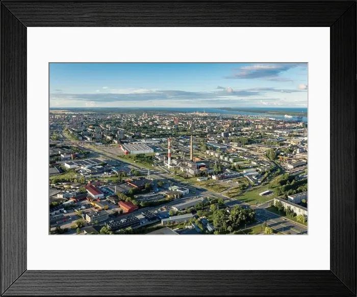 Framed Print : Klaipeda city by the lagoon, view from above, Lithuania Framed Print : Klaipeda city by the lagoon, view from above, Lithuania