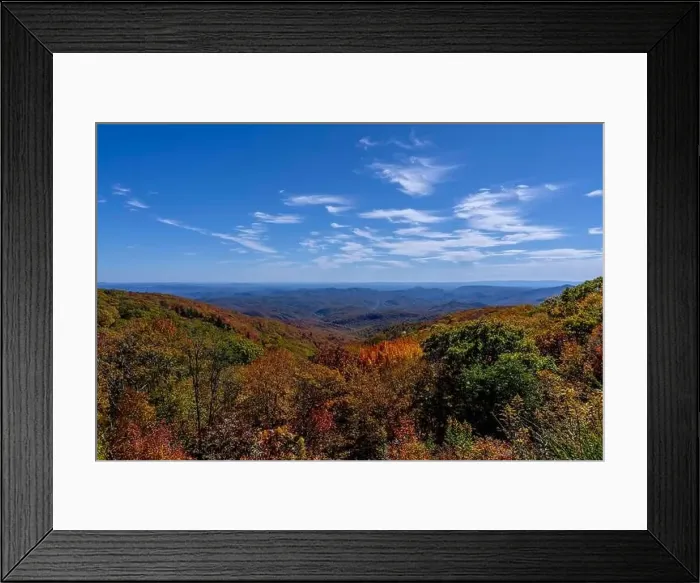 Framed Print : Aerial View Of The Changing Of The Leaves In The North Carolina Mountains