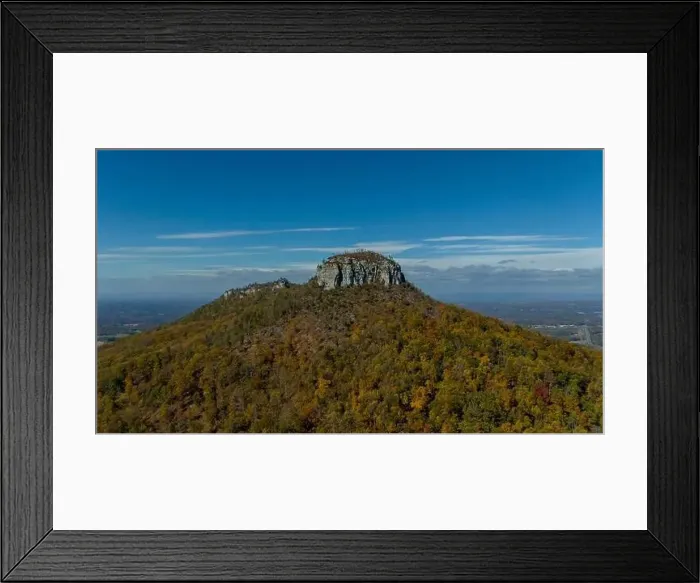 Framed Print : Aerial View Pilot Mountain In The U.S. State Of North Carolina Framed Print : Aerial View Pilot Mountain In The U.S. State Of North Carolina