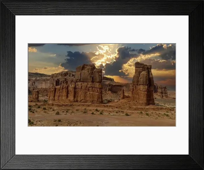 Framed Print : Aerial View Of Rock Formations In The American Southwest Framed Print : Aerial View Of Rock Formations In The American Southwest