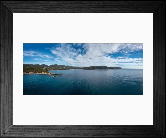 Framed Print : Panorama drone view of Laconella and Lacona Beach on the island of Elba Framed Print : Panorama drone view of Laconella and Lacona Beach on the island of Elba
