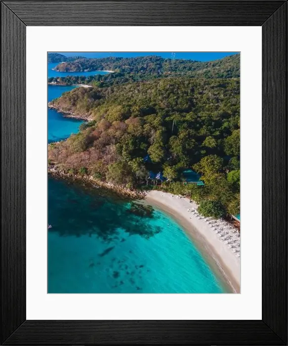 Framed Print : Koh Samet Island Thailand, aerial drone view from above at the Samed Island in Thailand Framed Print : Koh Samet Island Thailand, aerial drone view from above at the Samed Island in Thailand