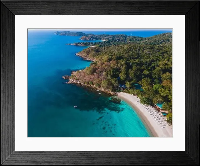 Framed Print : Koh Samet Island Thailand, aerial drone view from above at the Samed Island in Thailand Framed Print : Koh Samet Island Thailand, aerial drone view from above at the Samed Island in Thailand