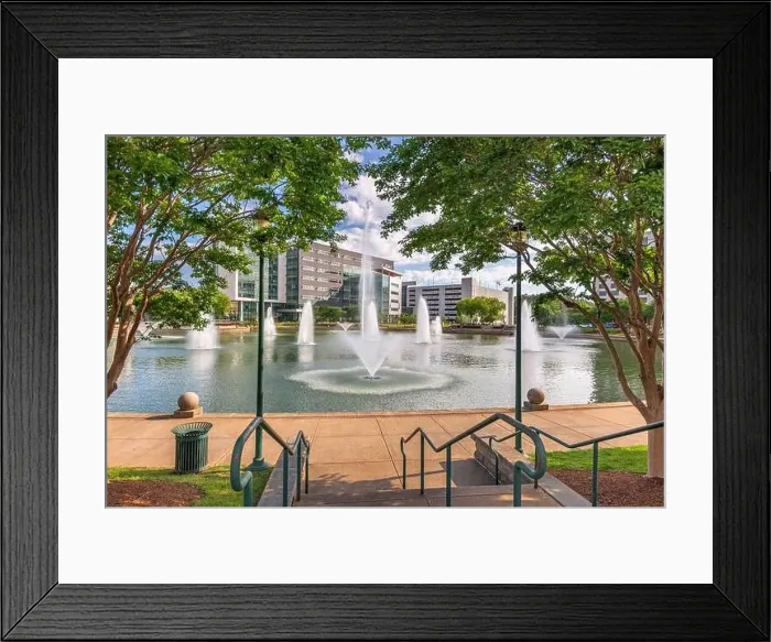 Framed Print : Newport News, Virginia, USA city center and fountains Framed Print : Newport News, Virginia, USA city center and fountains