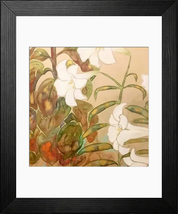 Framed Print : Oriental floral watercolor design on a textured background Framed Print : Oriental floral watercolor design on a textured background