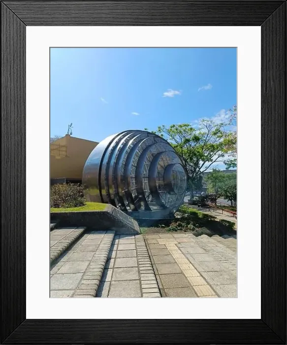 Framed Print : March 15 2023 - San Jose, Costa Rica in Central America: View of the outside of Plaza de la Democracia