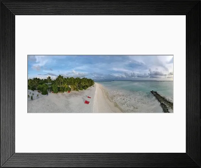 Framed Print : Drone view of Villa Park resort on Ari atoll in Maldives Framed Print : Drone view of Villa Park resort on Ari atoll in Maldives