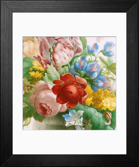 Framed Print : Digital floral design on a textured background. Colorful Flowers with a vintage inspiration Framed Print : Digital floral design on a textured background. Colorful Flowers with a vintage inspiration