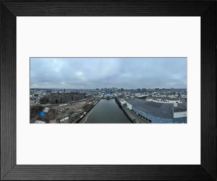 Framed Print : Aerial of Newark, NJ and NX Bridge over the Passaic River Framed Print : Aerial of Newark, NJ and NX Bridge over the Passaic River