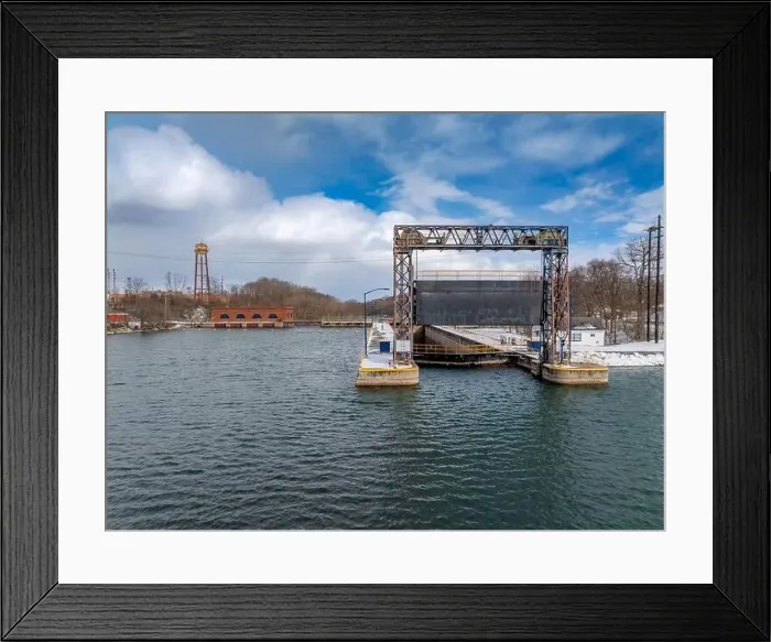 Framed Print : Winter aerial Image of the Erie Canal Locks found in Seneca Falls, NY, between Seneca Lake and Cayuga Lake Framed Print : Winter aerial Image of the Erie Canal Locks found in Seneca Falls, NY, between Seneca Lake and Cayuga Lake