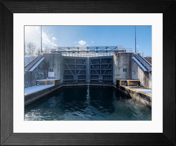 Framed Print : Winter aerial Image of the Erie Canal Locks found in Seneca Falls, NY, between Seneca Lake and Cayuga Lake Framed Print : Winter aerial Image of the Erie Canal Locks found in Seneca Falls, NY, between Seneca Lake and Cayuga Lake