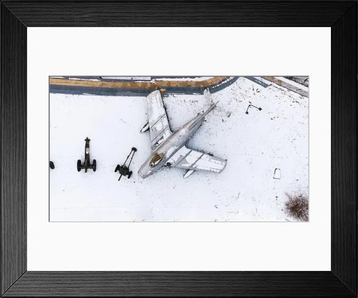 Framed Print : Aerial view of snow-clad tanks Framed Print : Aerial view of snow-clad tanks