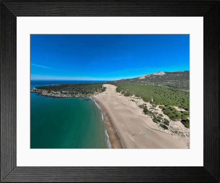 Framed Print : Panoramic view of Bolonia beach in the municipality of Tarifa, Andalusia Framed Print : Panoramic view of Bolonia beach in the municipality of Tarifa, Andalusia
