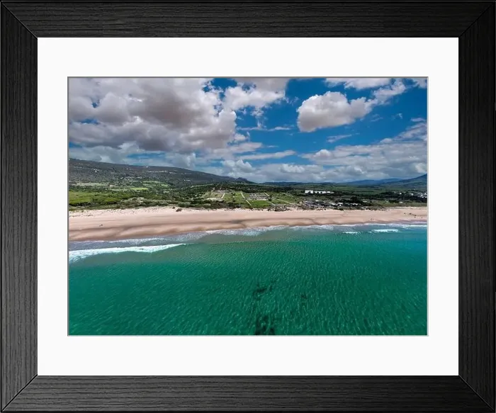 Framed Print : Panoramic view of Bolonia beach in the municipality of Tarifa, Andalusia Framed Print : Panoramic view of Bolonia beach in the municipality of Tarifa, Andalusia