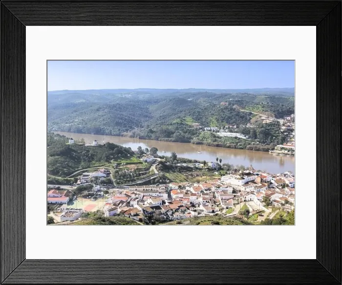 Framed Print : Aerial view of Sanlucar de Guadiana village in Huelva province Framed Print : Aerial view of Sanlucar de Guadiana village in Huelva province