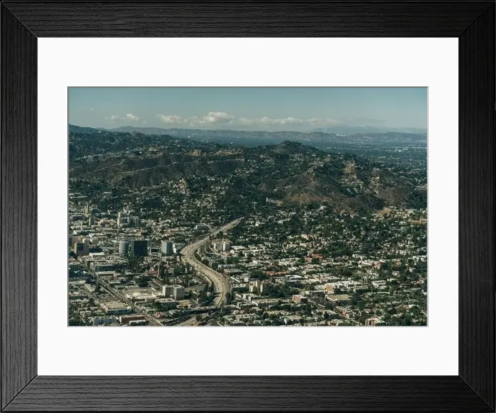 Framed Print : aerial view of hills in Los Angeles California. High quality photo