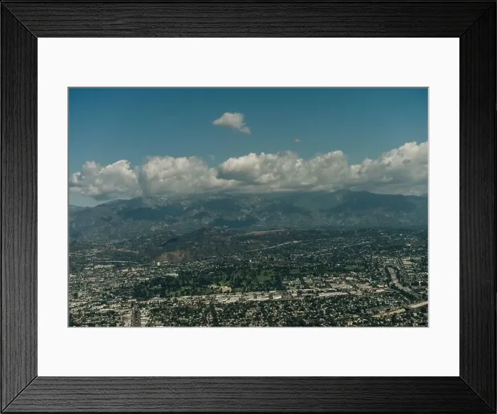 Framed Print : aerial view of hills in Los Angeles California. High quality photo