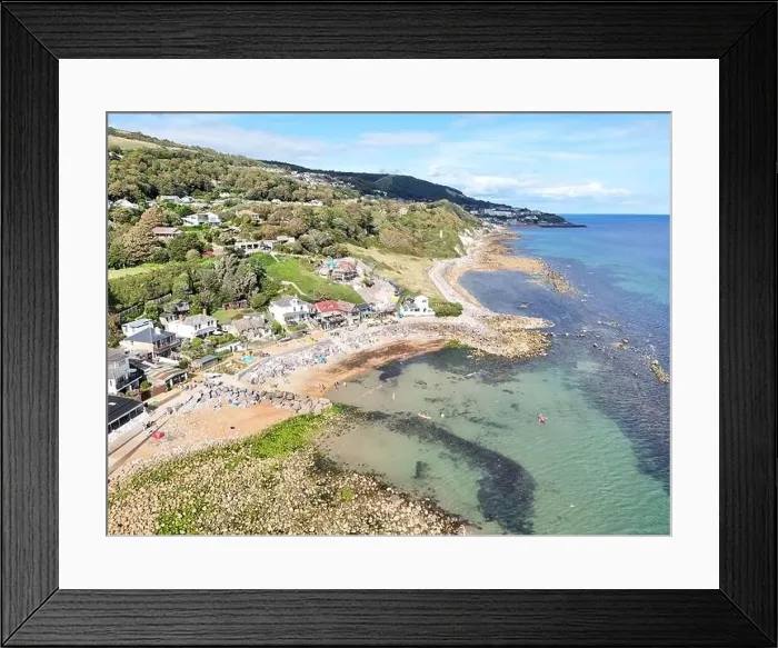 Framed Print : Steep hill Cove Isle of wight UK drone, aerial, view from air Framed Print : Steep hill Cove Isle of wight UK drone, aerial, view from air