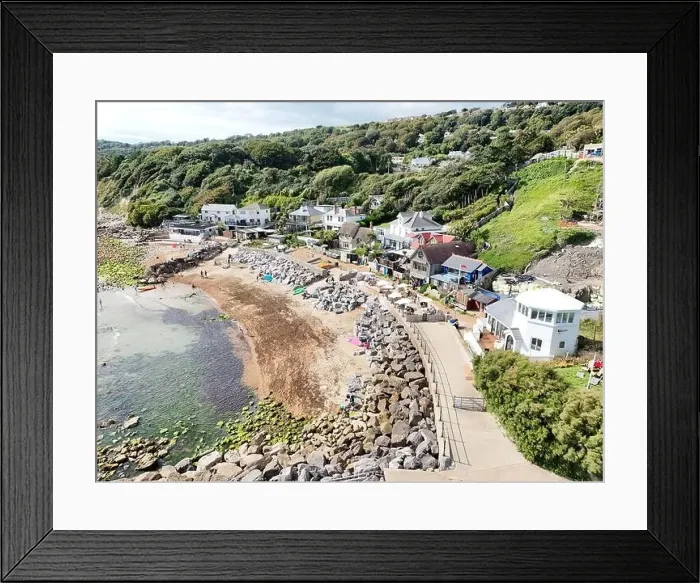 Framed Print : Steep hill Cove near Ventor Isle of wight UK drone, aerial, view from air Framed Print : Steep hill Cove near Ventor Isle of wight UK drone, aerial, view from air