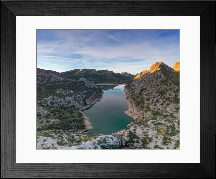 Framed Print : An aerial view of the picturesque Gorg Blau mountain lake Framed Print : An aerial view of the picturesque Gorg Blau mountain lake