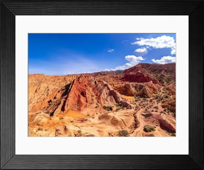Framed Print : Aerial top view to beautiful landscape of Skazka canyon Framed Print : Aerial top view to beautiful landscape of Skazka canyon