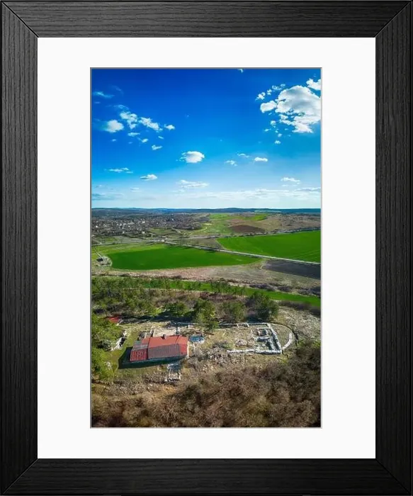 Framed Print : Drone view at Thracian royal house - the Tatar masha Framed Print : Drone view at Thracian royal house - the Tatar masha