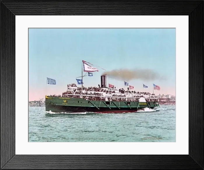 Framed Print : Steamer, PS City of Erie, Cleveland Buffalo Transit Company 1900 Framed Print : Steamer, PS City of Erie, Cleveland Buffalo Transit Company 1900