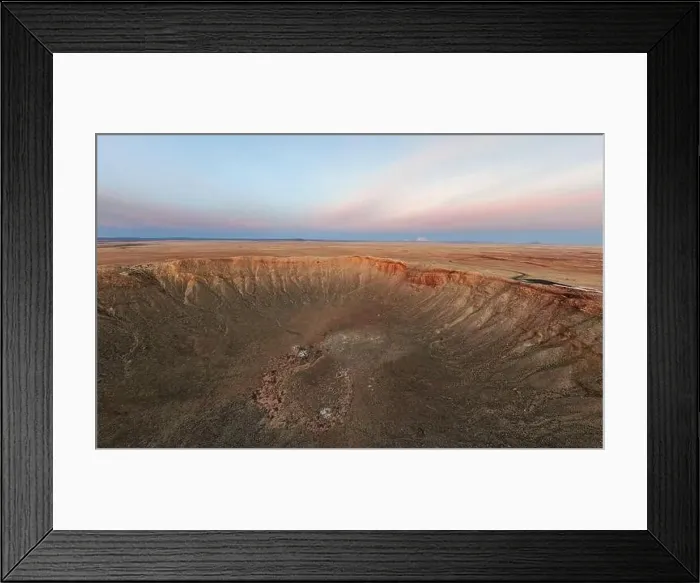 Framed Print : Sunrise at Meteor Crater Arizona by Drone Framed Print : Sunrise at Meteor Crater Arizona by Drone