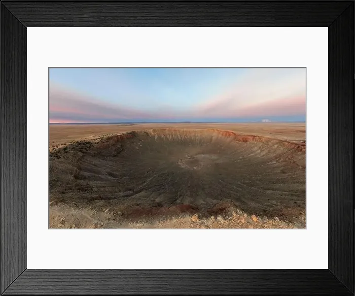 Framed Print : Sunrise at Meteor Crater Arizona by Drone Framed Print : Sunrise at Meteor Crater Arizona by Drone