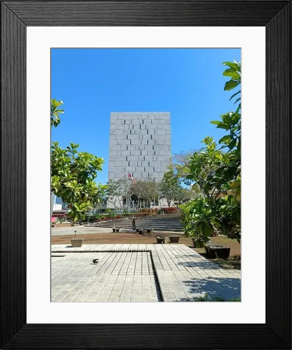 Framed Print : March 15 2023 - San Jose, Costa Rica in Central America: View of the outside of Plaza de la Democracia Framed Print : March 15 2023 - San Jose, Costa Rica in Central America: View of the outside of Plaza de la Democracia