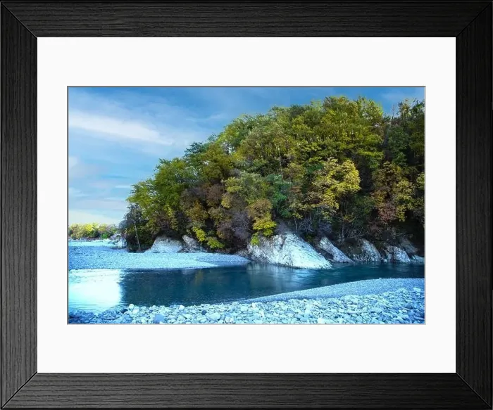 Framed Print : Autumn landscape of the Taro river, Italy Framed Print : Autumn landscape of the Taro river, Italy