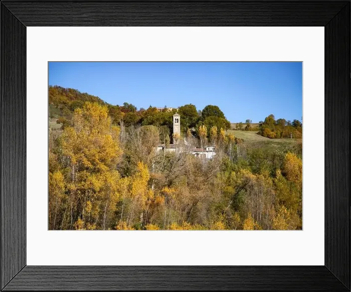 Framed Print : autumn in the mountains, the church in the woods Framed Print : autumn in the mountains, the church in the woods