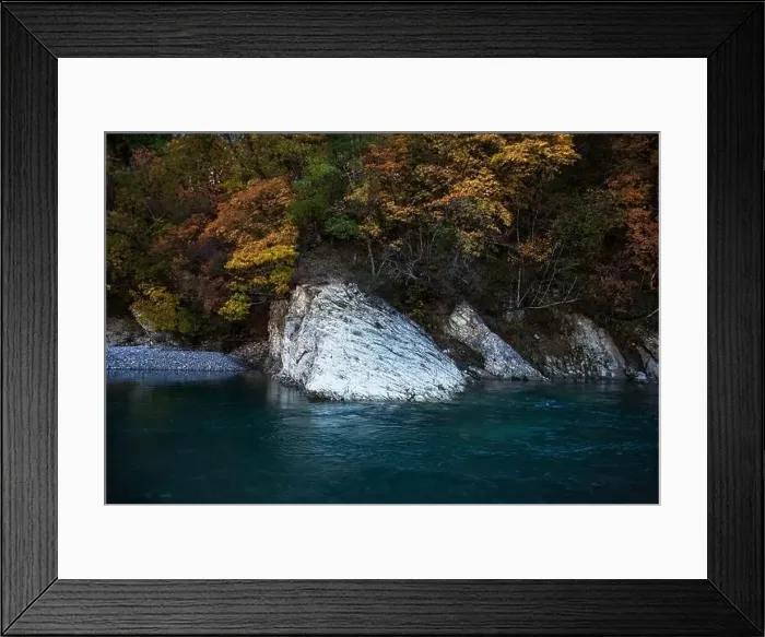 Framed Print : Autumn landscape of the Taro river, Italy Framed Print : Autumn landscape of the Taro river, Italy