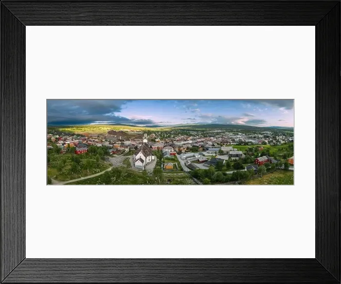 Framed Print : A sweeping drone panorama captures Roros Framed Print : A sweeping drone panorama captures Roros
