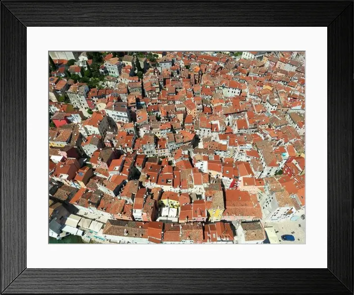 Framed Print : Aerial view of the historic village of Rovinj, Istria, Croatia Framed Print : Aerial view of the historic village of Rovinj, Istria, Croatia