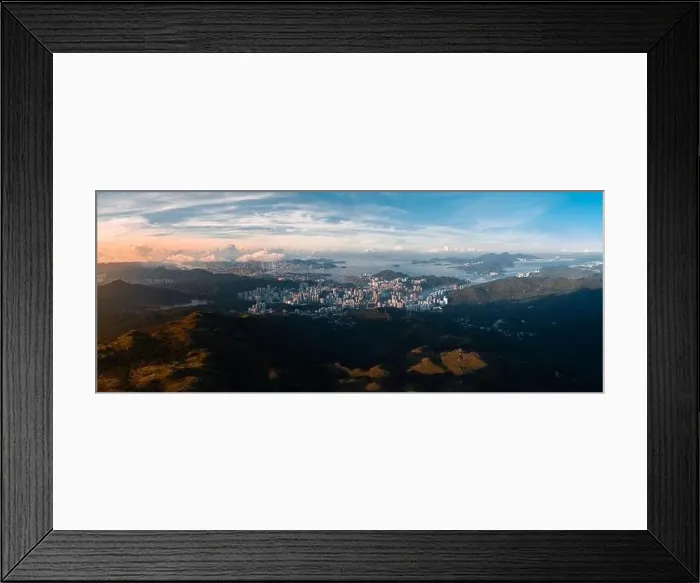 Framed Print : Panoramic aerial photo over Hong Kong Framed Print : Panoramic aerial photo over Hong Kong